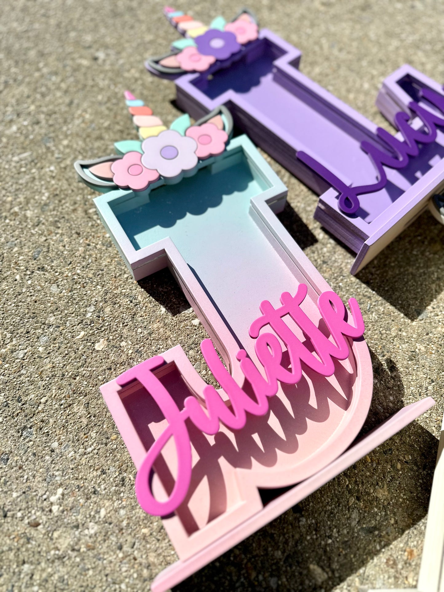 Unicorn Personalized Letter Coin Bank