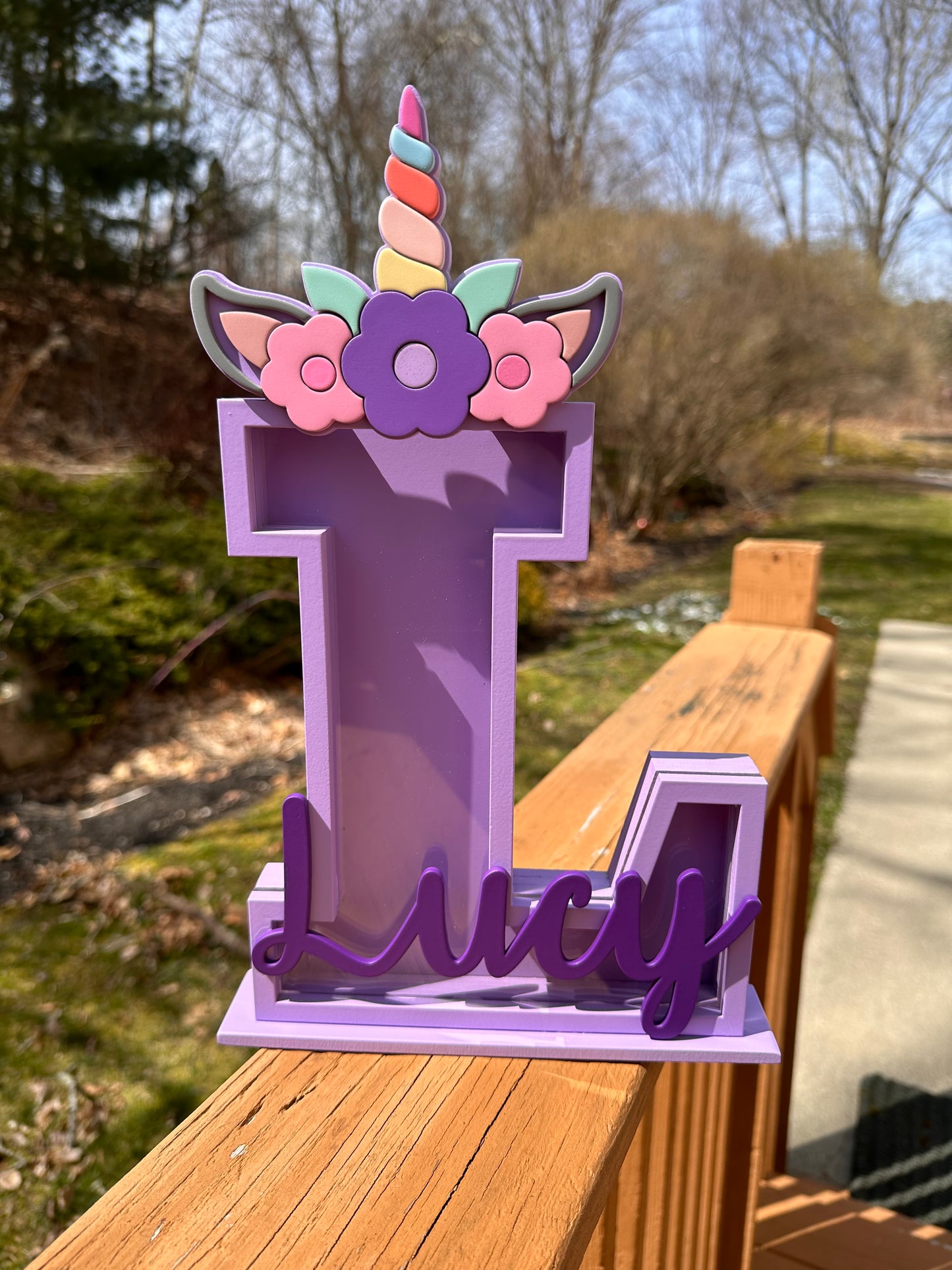 Unicorn Personalized Letter Coin Bank