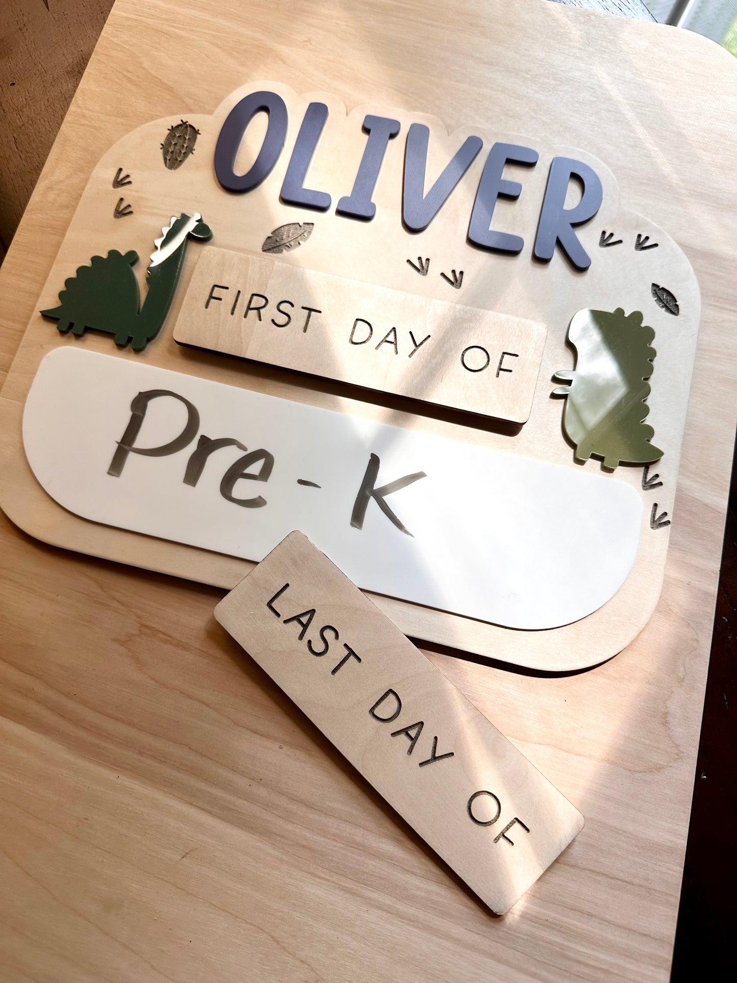 Dino First & Last Day of School Sign