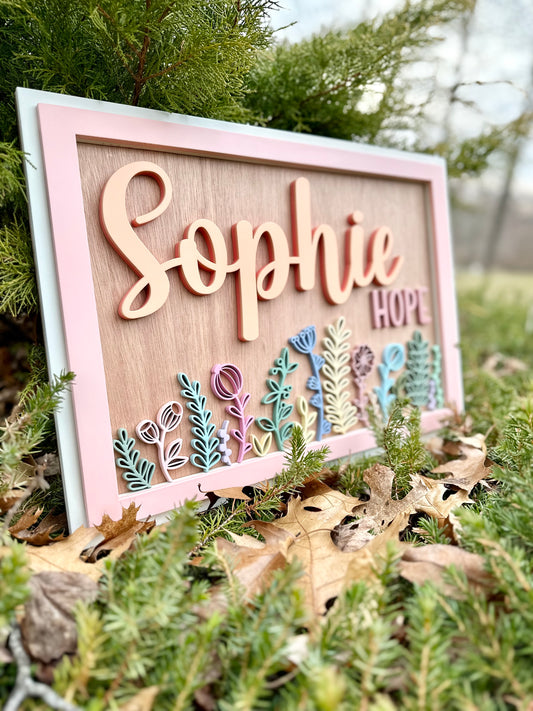 Wildflowers Personalized Nursery Sign