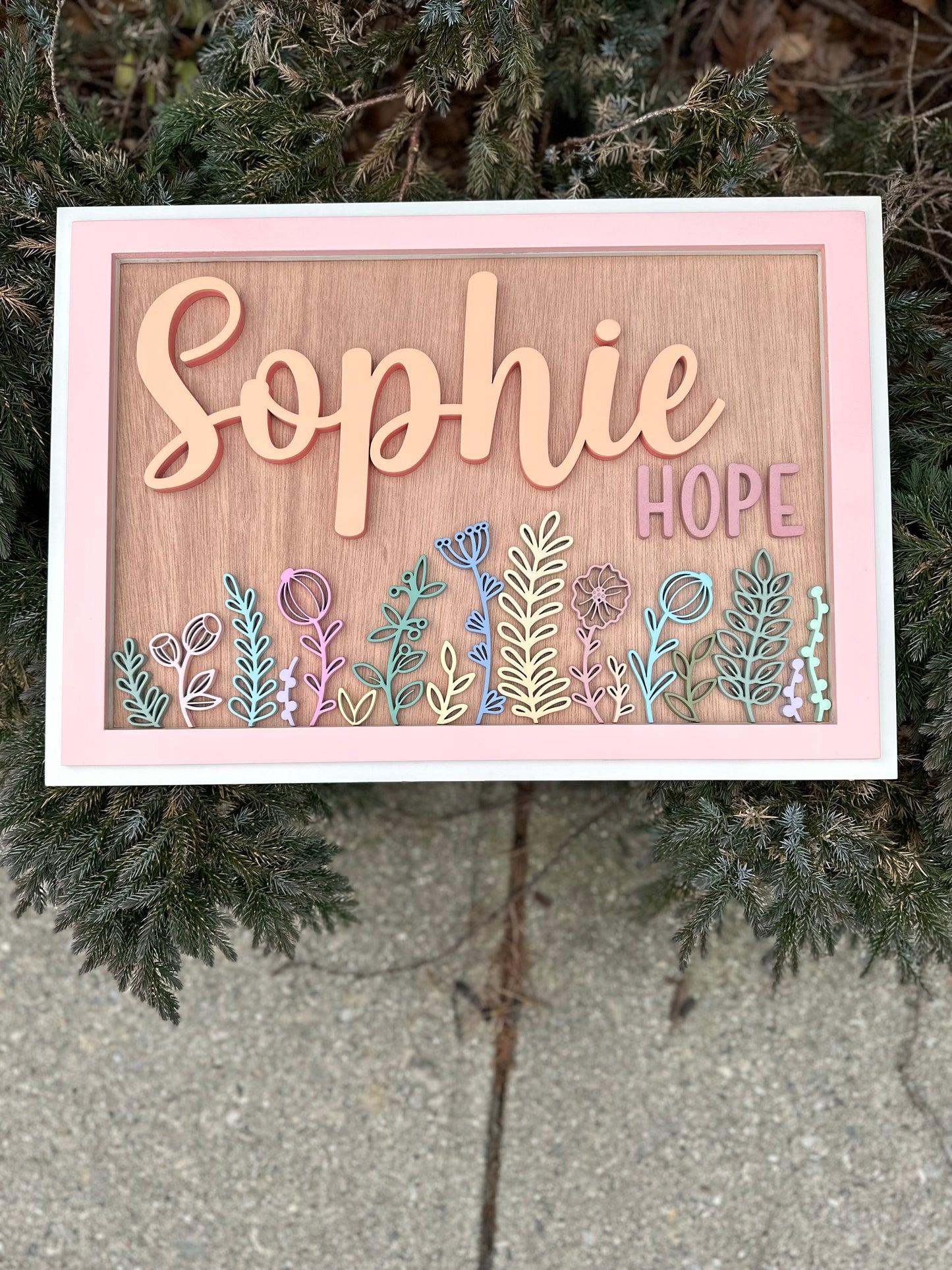 Wildflowers Personalized Nursery Sign