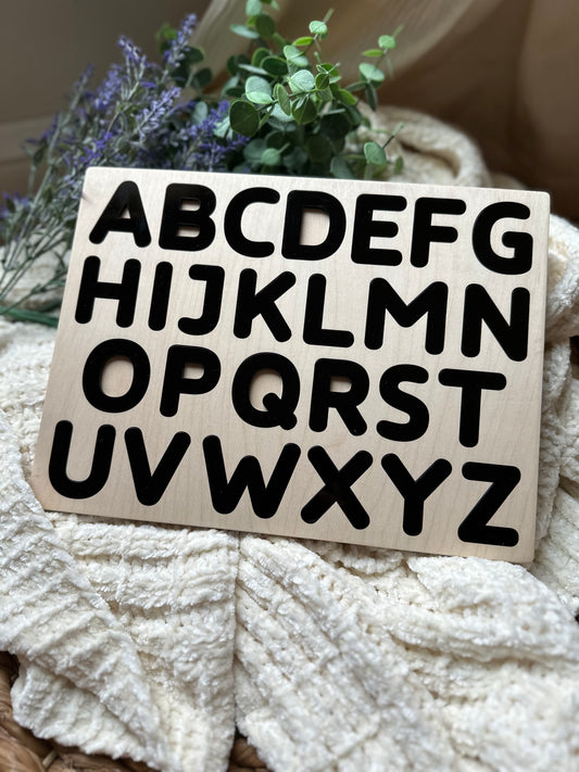 Woodlands Alphabet Puzzle - Customizable Engraved Message Behind