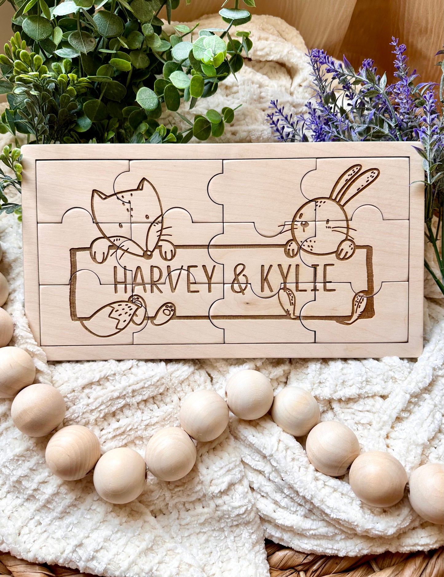 Fox & Rabbit Personalized Jigsaw Puzzle