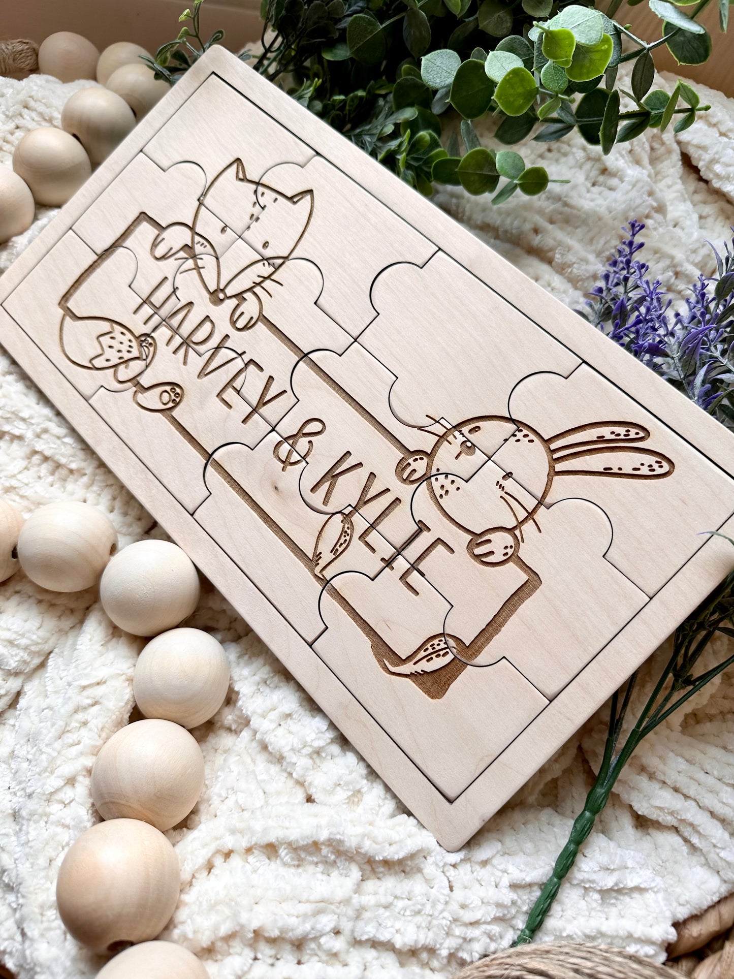 Fox & Rabbit Personalized Jigsaw Puzzle