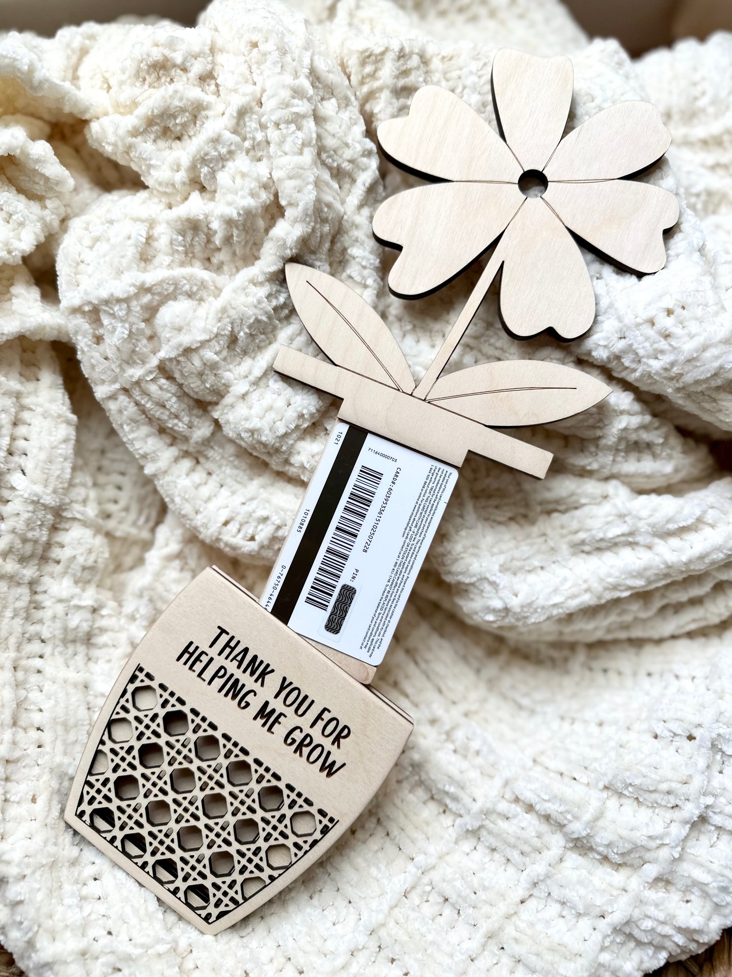 Flower Gift Card Holder (Customizable Texts)