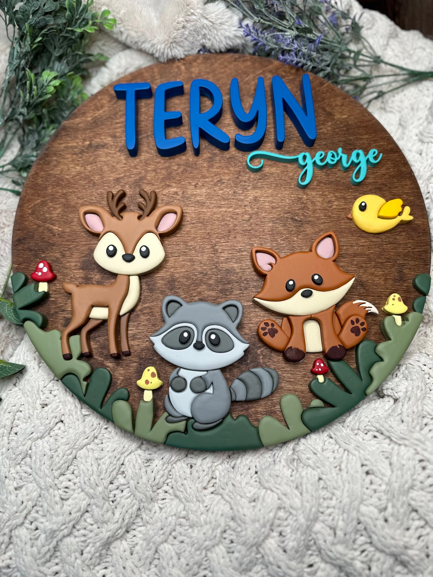 Woodlands Personalized Nursery Sign