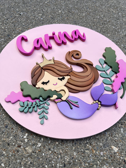 Princess Mermaid Personalized Nursery Sign