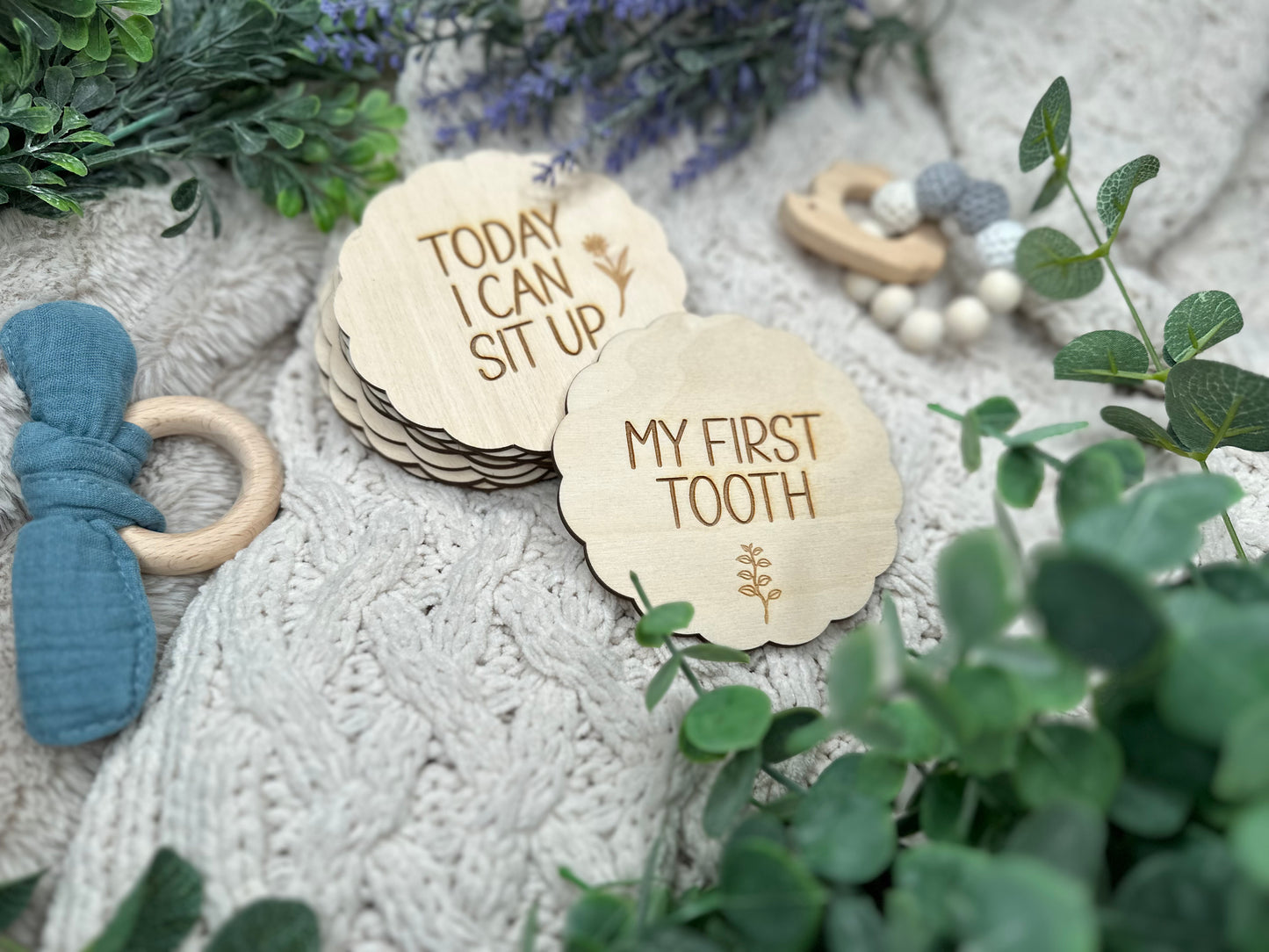 Wooden Baby’s Firsts Milestone Marker Cards