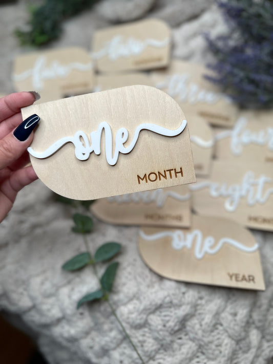 Wooden & Acrylic Baby Milestone Marker Cards